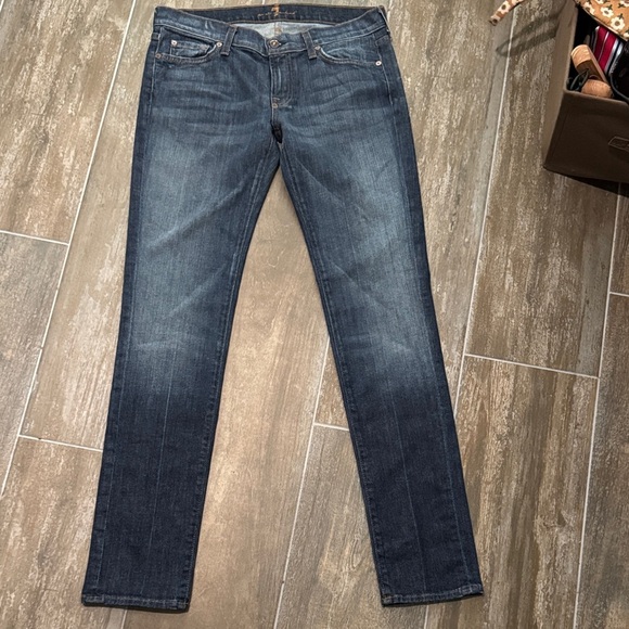 7 For All Mankind Roxanne Dark Blue Jeans - Picture 1 of 9